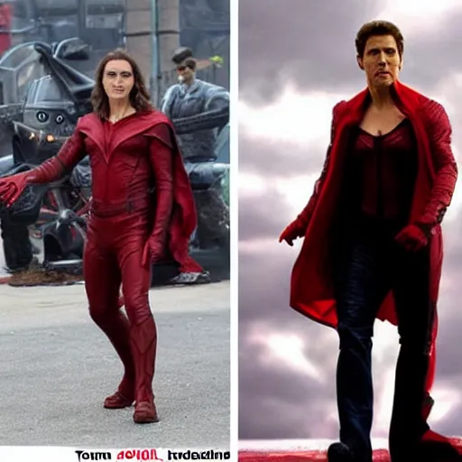 Image similar to tom cruise as the scarlet witch