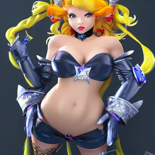 Prompt: bowsette is a twitch streamer, photorealistic, beautiful symmetrical face, cute, 8k resolution