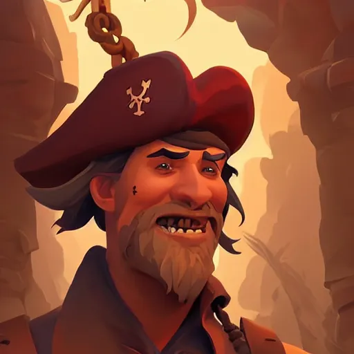 Image similar to painting jack the pirate on sea of thieves game avatar hero smooth face median photoshop filter cutout vector behance hd by jesper ejsing, by rhads, makoto shinkai and lois van baarle, ilya kuvshinov, rossdraws, illustration, art by ilya kuvshinov and gustav klimt