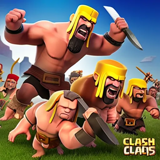 Prompt: clash of clans barbarian