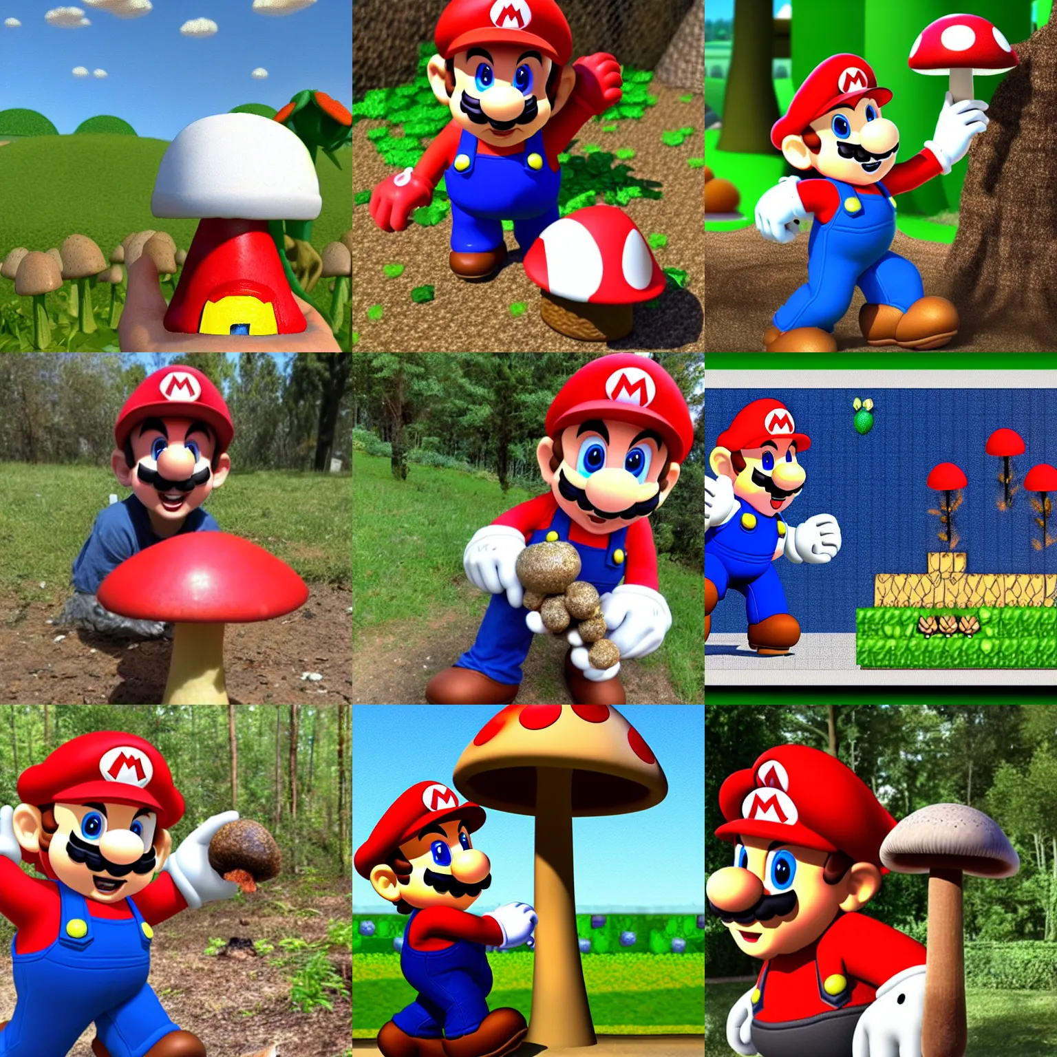 Prompt: Mario found a mushroom