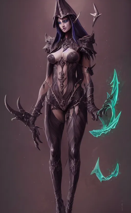 Image similar to full body shot of dark elf witch, highly detailed, d & d, fantasy, highly detailed, digital painting, trending on artstation, concept art, sharp focus, illustration, global illumination, ray tracing, realistic shaded, art by artgerm and greg rutkowski and fuji choko and viktoria gavrilenko and hoang lap,