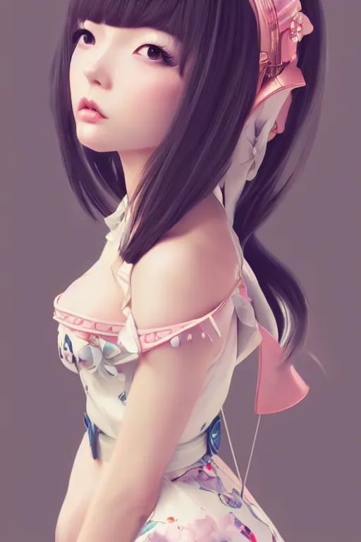 Image similar to a pin up and beautiful fashion charming dreamlke japan girl with lv jewelry, character art, art by wlop and and ilya kuvshinov, hyperdetailed, 8 k realistic, symmetrical, frostbite 3 engine, cryengine, dof, trending on artstation, digital art