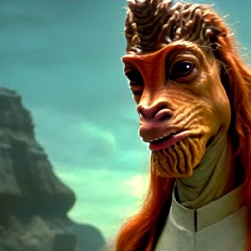 Image similar to Jar Jar Binks in heaven, still