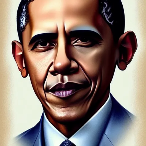 Image similar to Barack Obama's face combined with Donald Trump's face with short dark blue hair in elegant knight's armor, western, D&D, fantasy, intricate, elegant, highly detailed, digital painting, artstation, concept art, matte, sharp focus, illustration, art by Artgerm and Greg Rutkowski and Alphonse Mucha