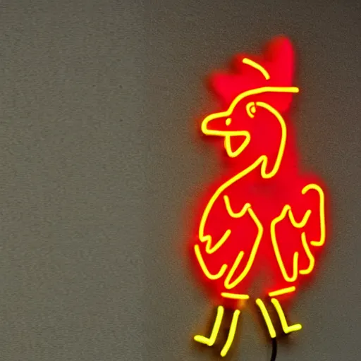 Prompt: neon chicken