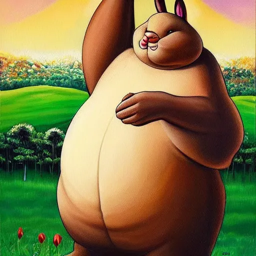 Image similar to beautiful epic painting of Big Chungus