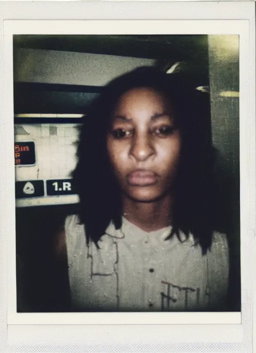 Image similar to cursed polaroid photo of toronto subway