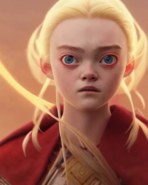 Prompt: elle fanning as an azctec warrior, detailed perfect face, exquisite details, fire magic, mid view, design on a white background, by studio muti, greg rutkowski makoto shinkai takashi takeuchi studio ghibli