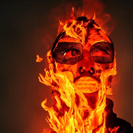 Prompt: burning face