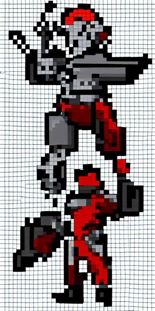 Prompt: crusader pixel art