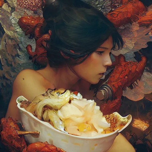 Prompt: chickalien by Stanley Artgerm Lau, greg rutkowski, thomas kindkade, alphonse mucha, loish, norman Rockwell