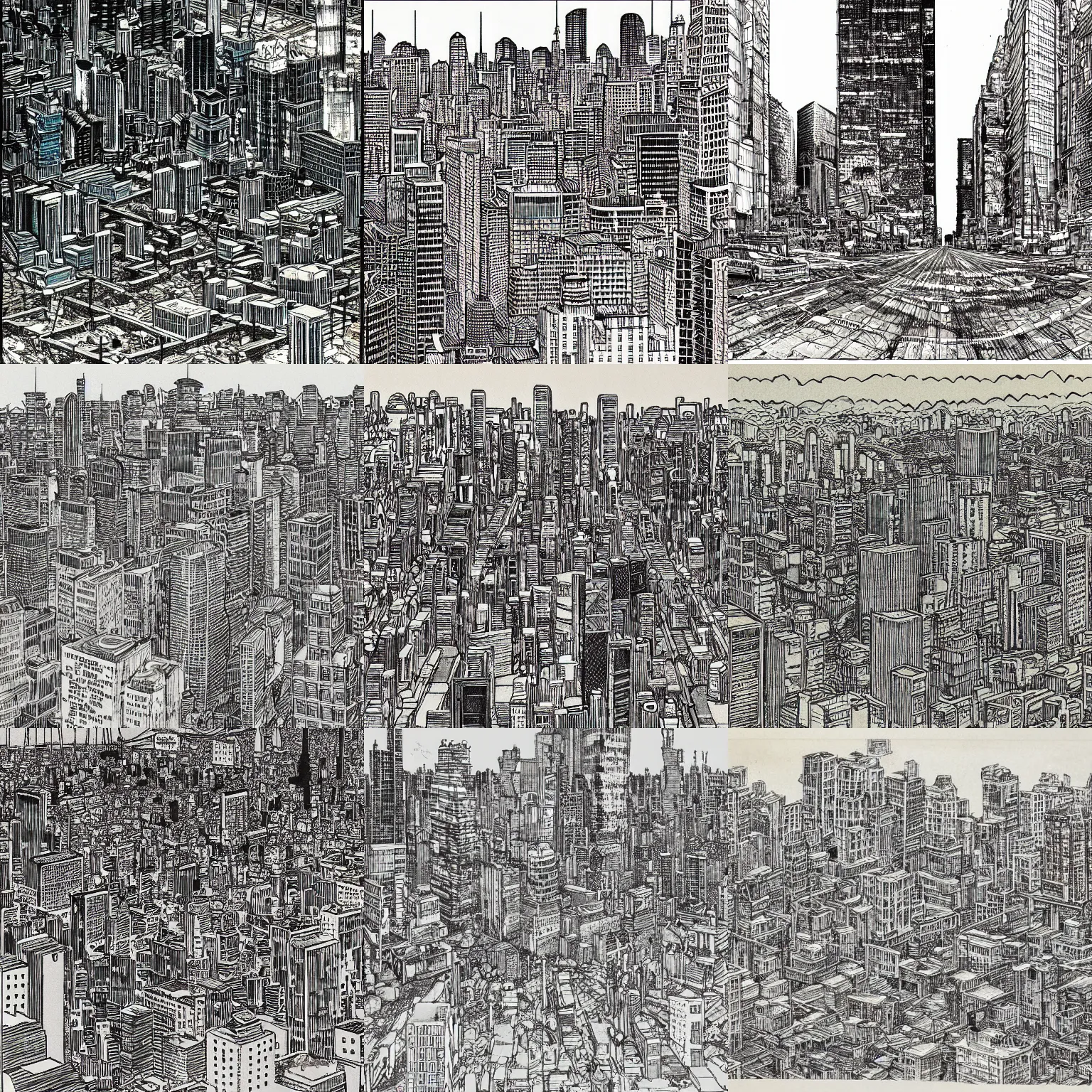 Prompt: a city by q hayashida, highly detailed, cityscape