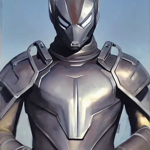 Image similar to greg manchess portrait painting of armored spiderman ultraman grey fox from metal gear cyborg japanese - american hybrid as overwatch character, medium shot, asymmetrical, profile picture, organic painting, sunny day, matte painting, bold shapes, hard edges, street art, trending on artstation, by huang guangjian and ail elvgren and sachin teng