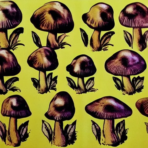 Prompt: mushrooms : : by andy warhol : :