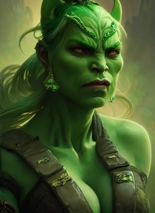 portrait of aggressive female orc, d & d, sexy! green, | Stable Diffusion |  OpenArt