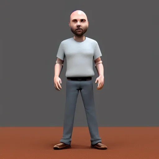 Image similar to Karl Pilkington Action figure, 3d render, product design