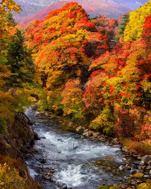 Image similar to autumn mountain style