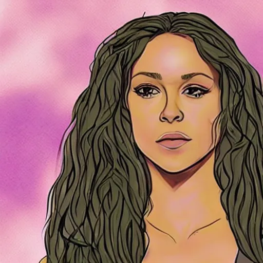 Prompt: shakira in ( a scanner darkly ) movie