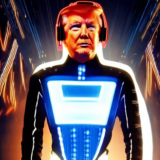 Image similar to movie still of donald trump in tron : legacy ( 2 0 1 0 )