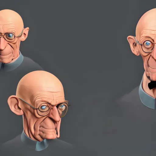 Prompt: professor Farnsworth , concept art, trending on artstation 3D.