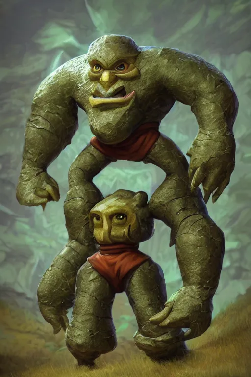 Image similar to zelda fantasy art golem monster troll, global illumination ray tracing hdr fanart arstation by sung choi and eric pfeiffer and gabriel garza and casper konefal