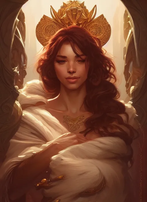 Image similar to simba, d & d, fantasy, intricate, elegant, highly detailed, digital painting, artstation, concept art, matte, sharp focus, illustration, hearthstone, art by artgerm and greg rutkowski and alphonse mucha