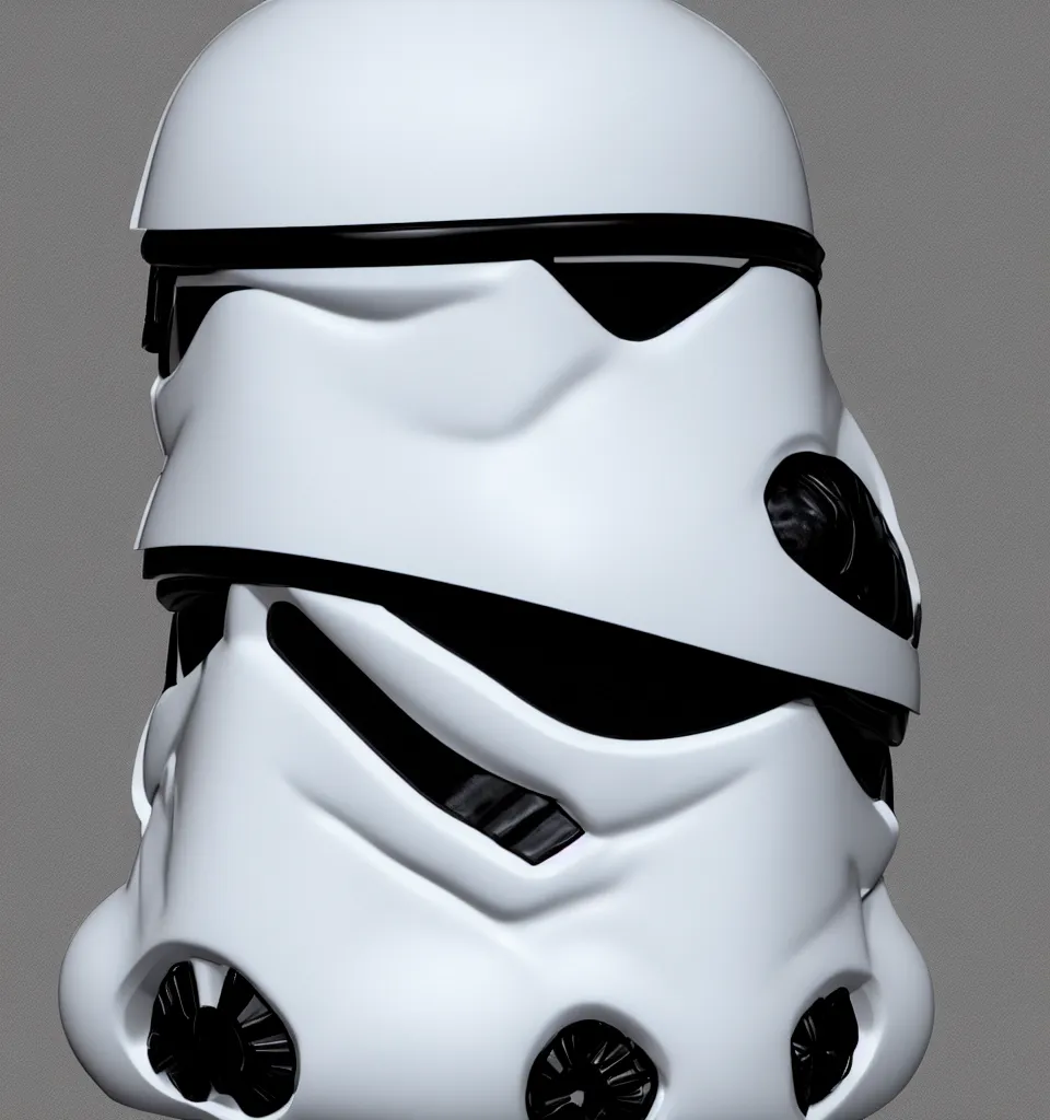 Image similar to storm trooper helmet, realistic, 8 k