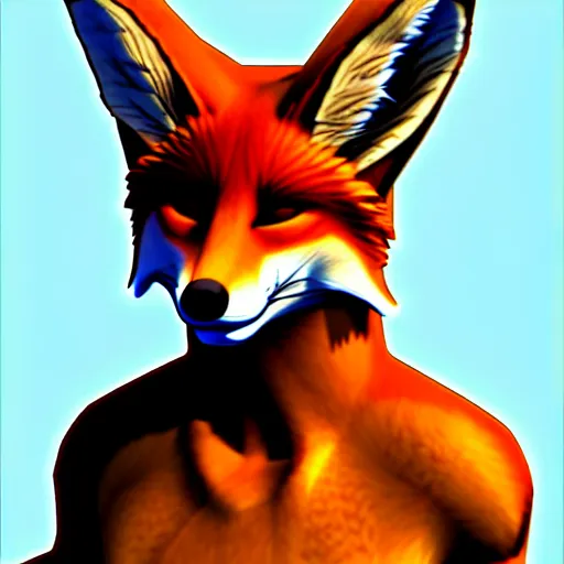 Image similar to a humanoid anthro furry fox character, digital art, highly detailed, trending on FurAffinity