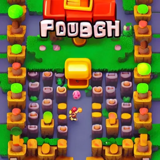 Image similar to a farming mobile game, cute, rounded house and cute character, funny, retro and fantasy style, clash royale style, candy rush style, pinterest