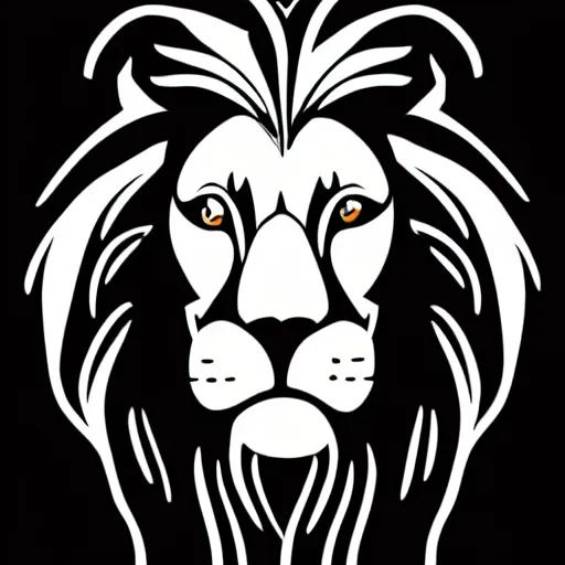 Image similar to a vector drawing in black and white of a proud lion in a suit and a lilly on its lapel