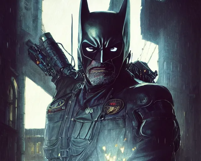 Image similar to highly detailed portrait of stephen lang as thomas wayne, in batman : arkham knight, stephen bliss, unreal engine, fantasy art by greg rutkowski, loish, rhads, ferdinand knab, makoto shinkai and lois van baarle, ilya kuvshinov, rossdraws, tom bagshaw, global illumination, radiant light, detailed and intricate environment