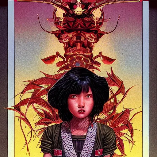 Image similar to portrait of girl from big trouble in little china, symmetrical, by yoichi hatakenaka, masamune shirow, josan gonzales and dan mumford, ayami kojima, takato yamamoto, barclay shaw, karol bak, yukito kishiro