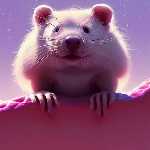 Image similar to fluff, cute, fractal, ferret:: by beeple and James Gilleard and Justin Gerard :: ornate, dynamic, particulate, intricate, elegant, highly detailed, centered, artstation, smooth, sharp focus, octane render, 3d