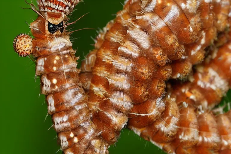 Prompt: hickory horned devil ( regal moth ) caterpillar award winning nature photography