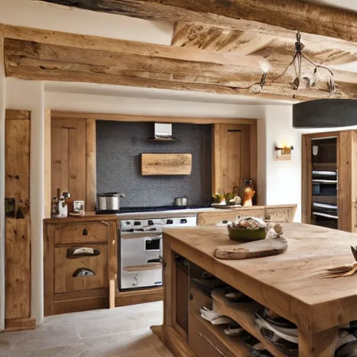 Image similar to modern rustic luxury bespoke kitchen design by Harvey Jones