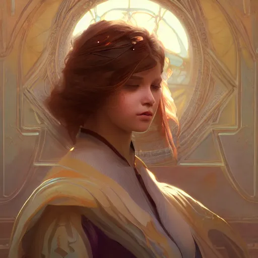Prompt: Isabella, child of dawn, highly detailed, digital painting, artstation, concept art, smooth, sharp focus, illustration, Unreal Engine 5, 8K, art by artgerm and greg rutkowski and alphonse mucha