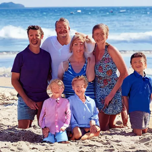 Image similar to portrait of a happy family on a beach