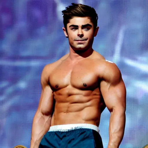 Image similar to Zac Efron as a bodybuilder 4k hd