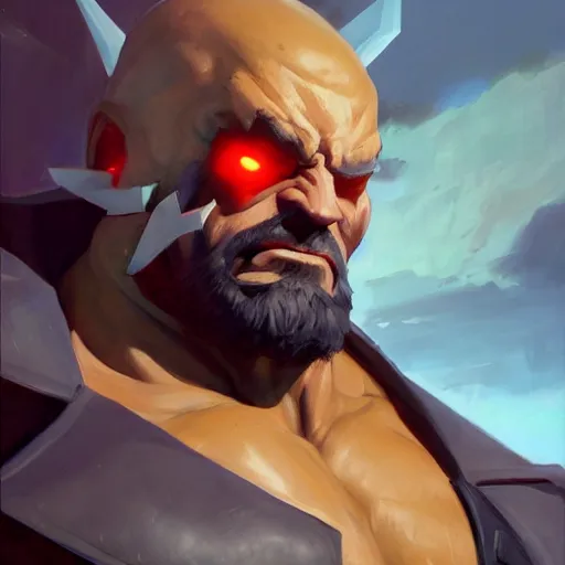 Image similar to greg manchess portrait painting of arthur douglas drax the destroyer as overwatch character, medium shot, asymmetrical, profile picture, organic painting, sunny day, matte painting, bold shapes, hard edges, street art, trending on artstation, by huang guangjian and gil elvgren and sachin teng