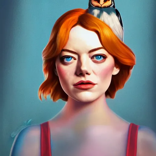 Image similar to full body lofi portrait of Emma Stone as a Disney princess, Pixar style, professional studio lightening, volumetric lightening, photorealism by Tristan Eaton Stanley Artgerm and Tom Bagshaw