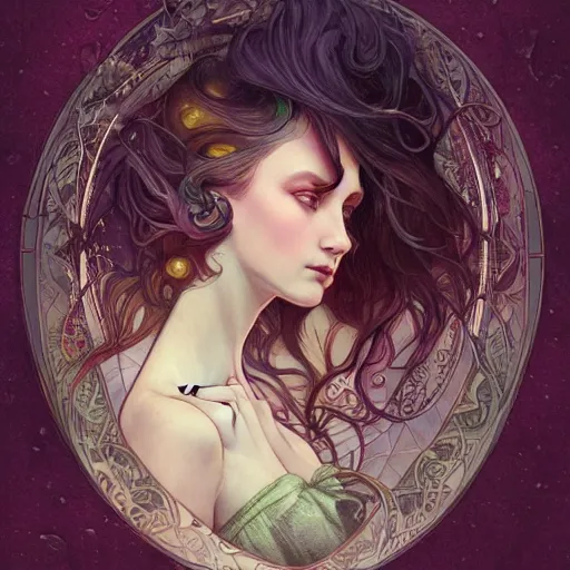 Image similar to a portrait in the style of anna dittmann and charles dulac and alphonse mucha.