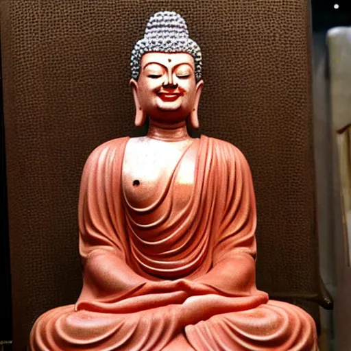 Image similar to Lucille Ball as a Buddha statue,