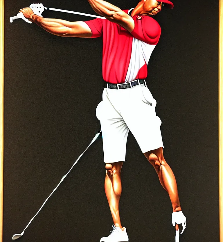 Image similar to tiger woods by caravaggio.