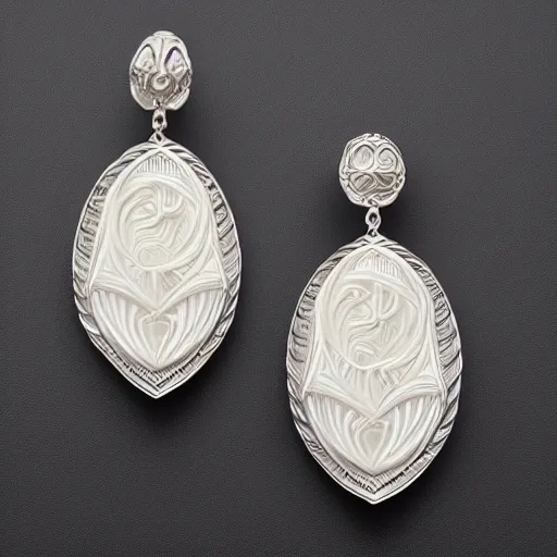 Image similar to big and beautiful detailed artnouveau style earrings in style of rene lalique sharp focus 8 k