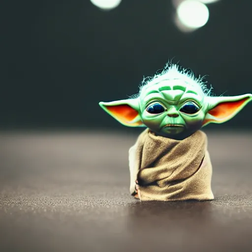 baby yoda wearing sunglasses, dark, highly detailed, 4, Stable Diffusion