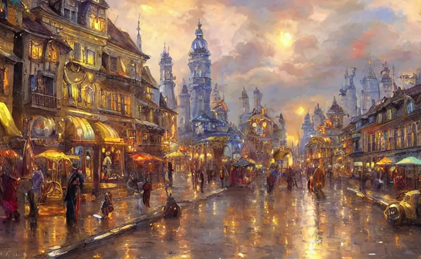 Image similar to Alchemy city. By Konstantin Razumov, highly detailded