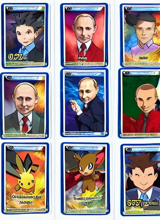 Image similar to a single pokemon card vladimir putin