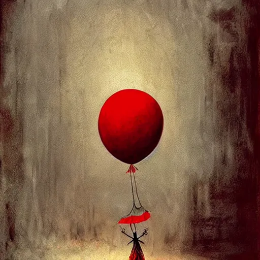 Prompt: grunge painting of creepypasta with a wide smile and a red balloon by chris leib, loony toons style, pennywise style, corpse bride style, horror theme, detailed, elegant, intricate, conceptual, volumetric light