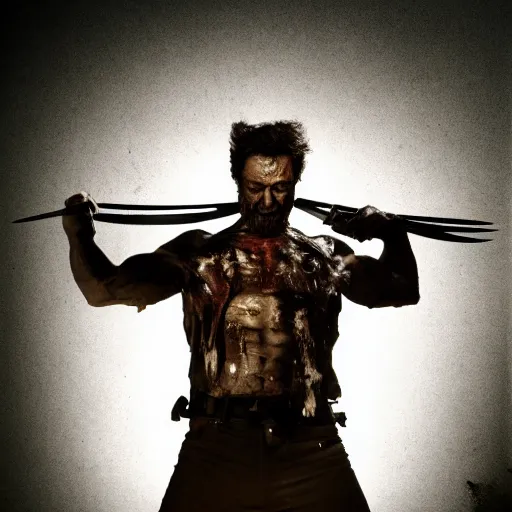 Image similar to wolverine, butcher, the walking dead zombie, full body by yousuf karsh, golden hour, realistic, body shot, sharp focus, 8 k high definition, insanely detailed, intricate, elegant